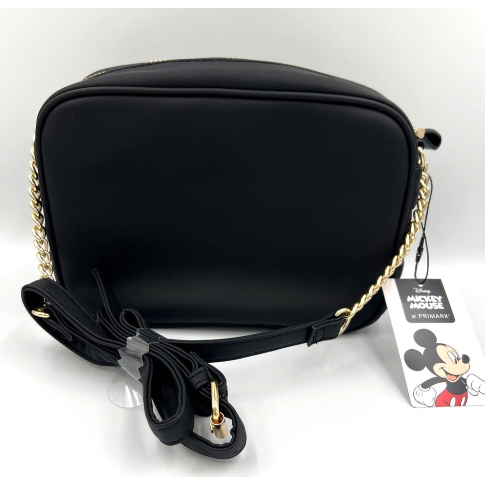 Primark Disney's Winking Mickey Mouse Black Faux Leather Crossbody Purse NWT - Picture 3 of 7